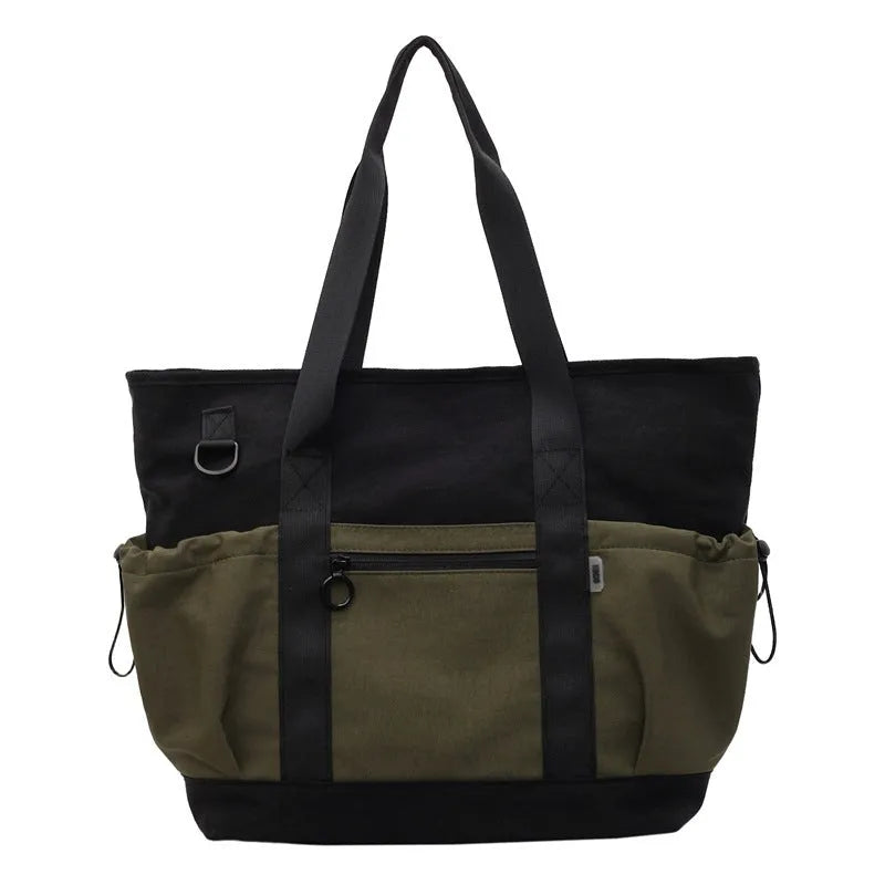 Women's lightweight yoga travel bag in grey, black or green Oxford cloth with letter pattern, 36-55L capacity