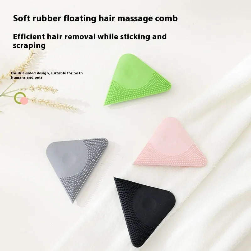 PTE plastic pet hair scraper comb in one of four colours for grooming cats and de-linting clothes.