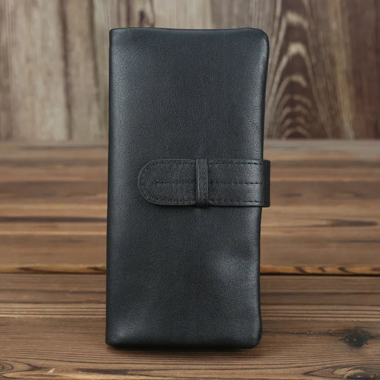 Genuine leather women's wallet with multiple card slots in a choice of solid colours.