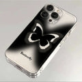 Transparent soft TPU phone case with painted butterfly design for iPhone models, shockproof and anti-fingerprint.