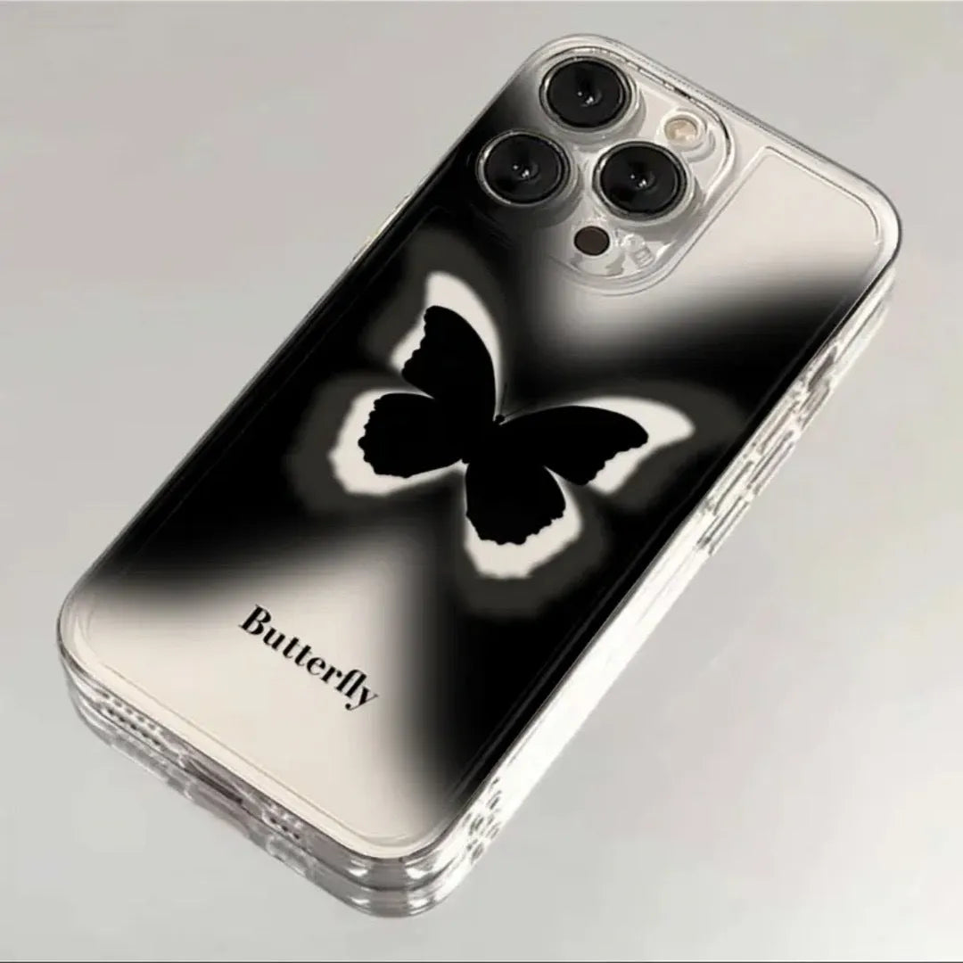Transparent soft TPU phone case with painted butterfly design for iPhone models, shockproof and anti-fingerprint.