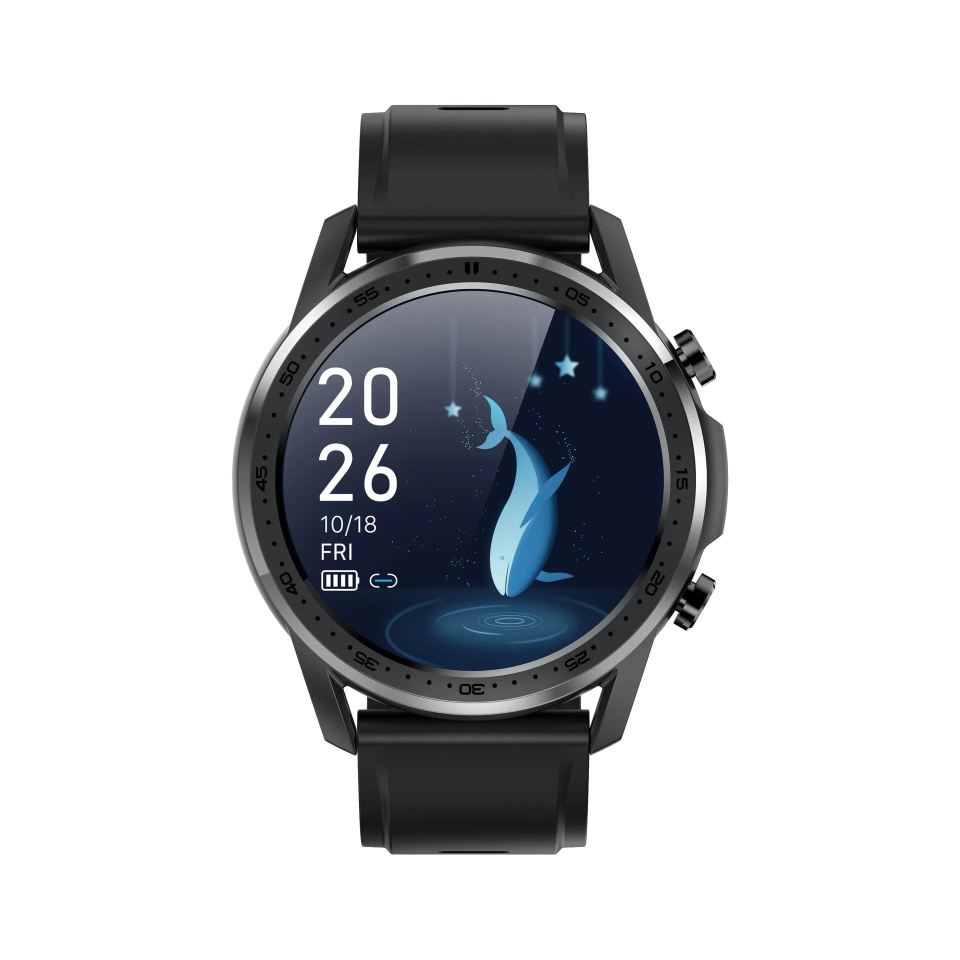 Black or grey Youth2 body temperature smart bracelet with 1.3-inch touch screen on a wristband.