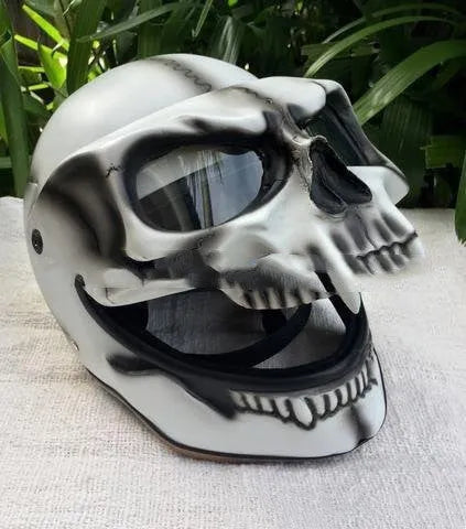 Adult-size latex skull head helmet mask in copper blue green pink silver white red