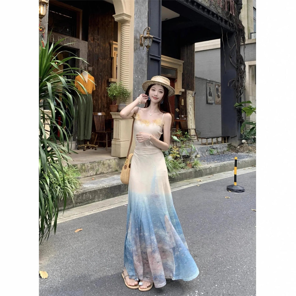 High waist fishtail midi dress in suspender dress colour with sleeveless cut and princess sleeves, sizes S M L