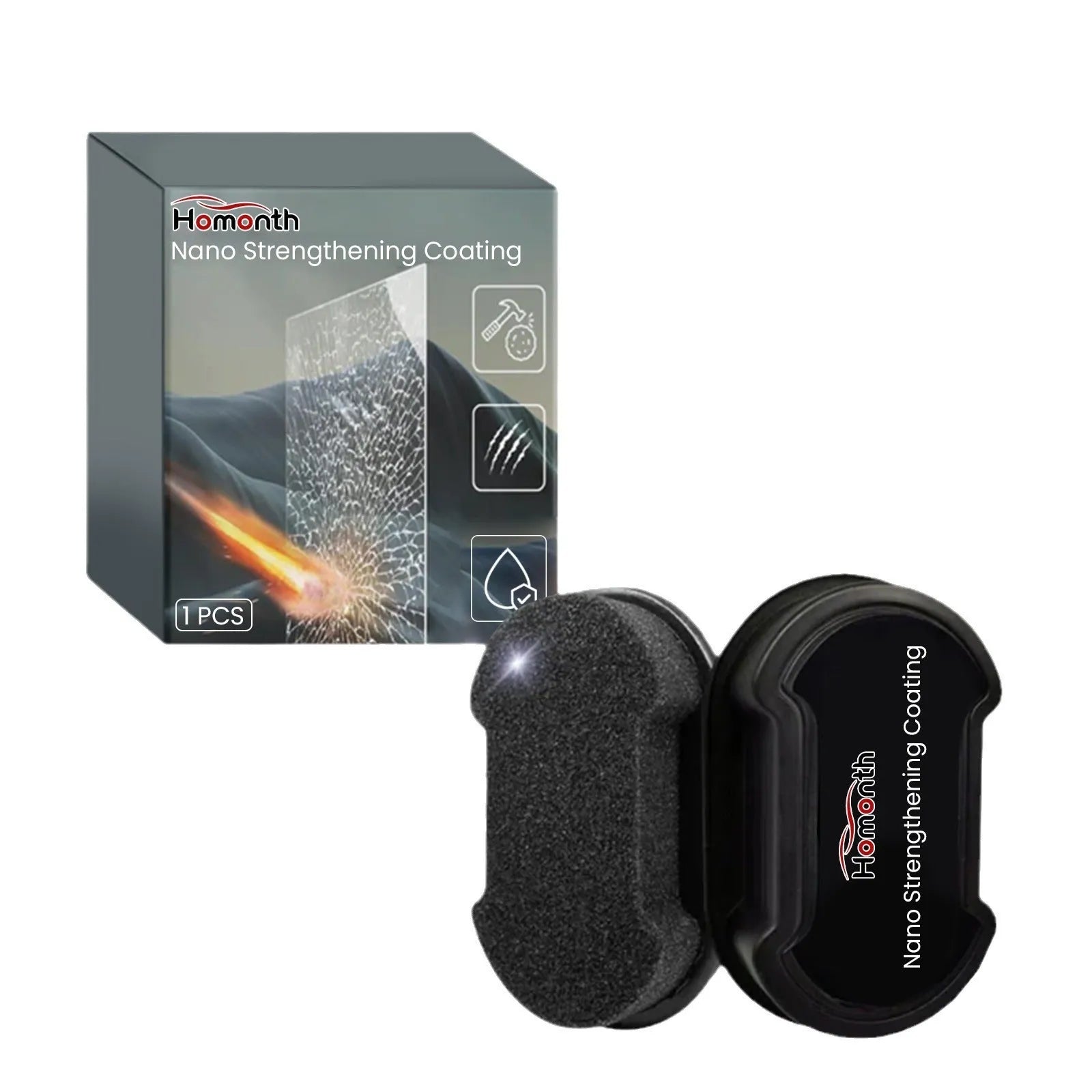 Hydrophobic car cleaning sponge for windscreen and window brightening with reinforced portable design