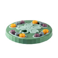Interactive dog slow feeder puzzle toy in blue, green, and pink colour options.