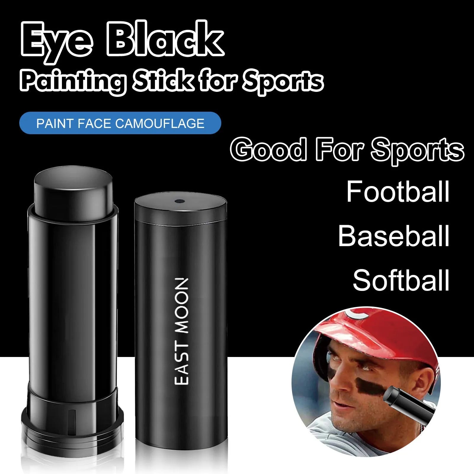 15g sports eye black paint stick for baseball athletes with compact packaging