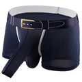 Men's solid colour ice silk boxers showing grey, black, green, sapphire blue, sky blue and blue options