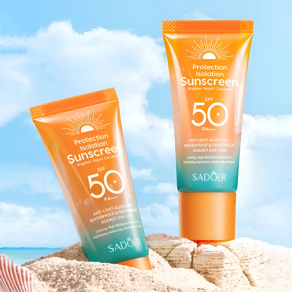 Double tube multi-effect repair isolation sunscreen 50g with universal skin type formula