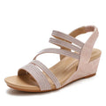 Women's gold platform sandals with a PU leather upper and a 3-5 cm TPU sole.