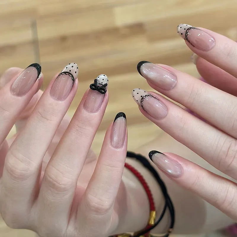 Square shaped acrylic false nails set with nail glue for DIY manicure