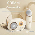 Portable Bluetooth audio speaker and wireless microphone in white with single microphone