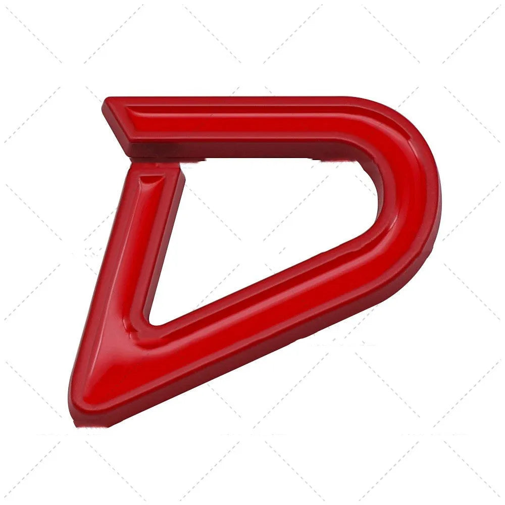 Metal decorative car stickers SD and D patterns red silver black colours bumper modification
