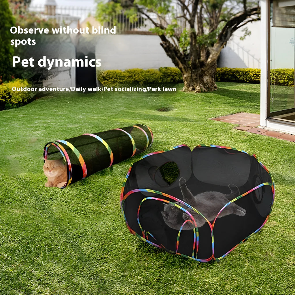 Foldable mesh cat cage in one of five style options with included cat nest toy