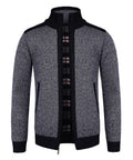 Mens loose fit plus size winter cardigan in cotton blend, available in five colours, sizes S to 2XL.