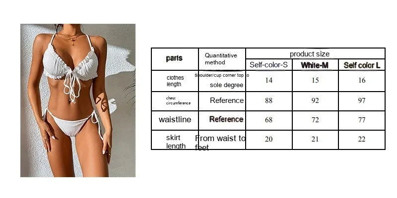 Women's backless lace-up swimsuit with sunken stripe pattern and high-waisted briefs in polyester fabric