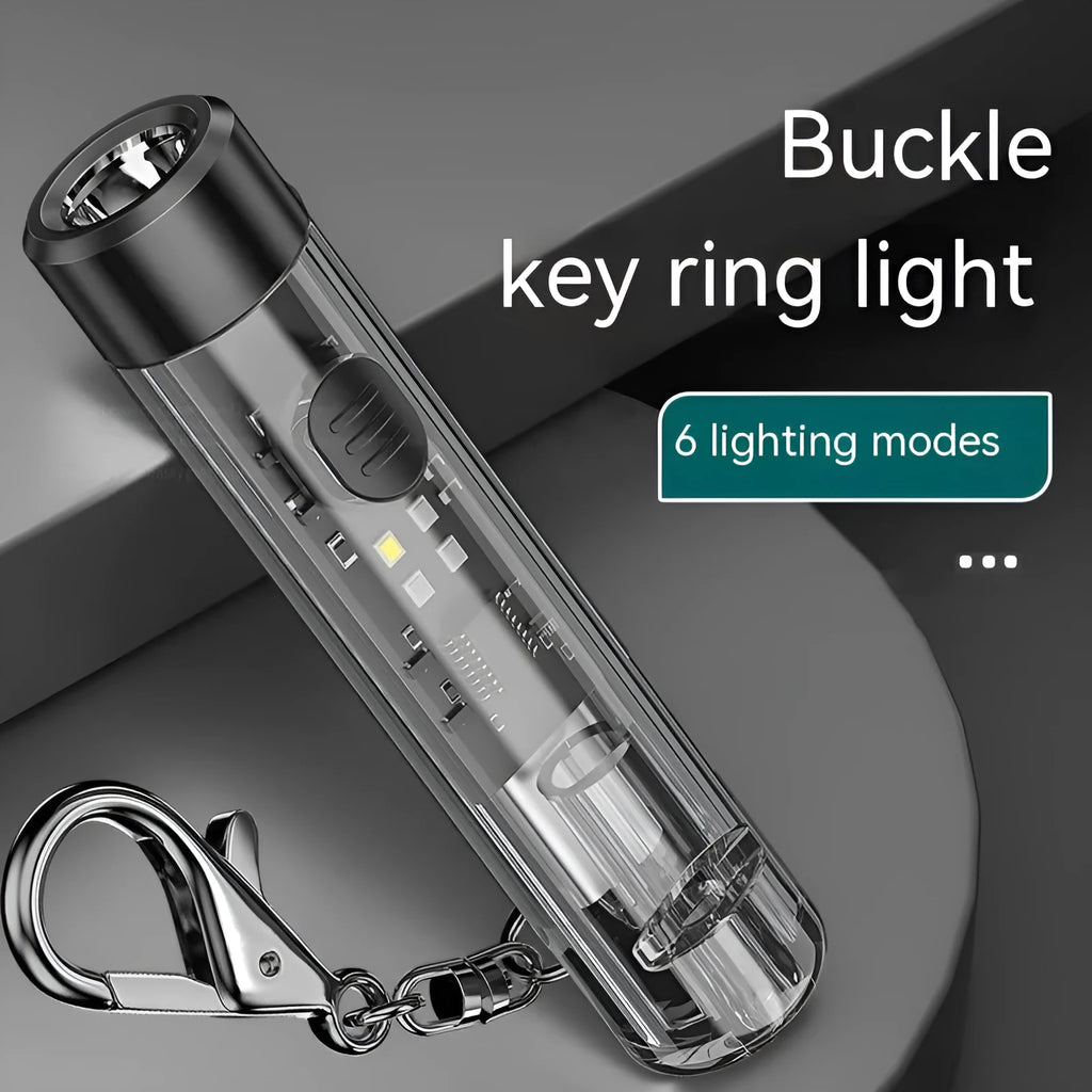 Black portable outdoor flashlight with USB charging cable