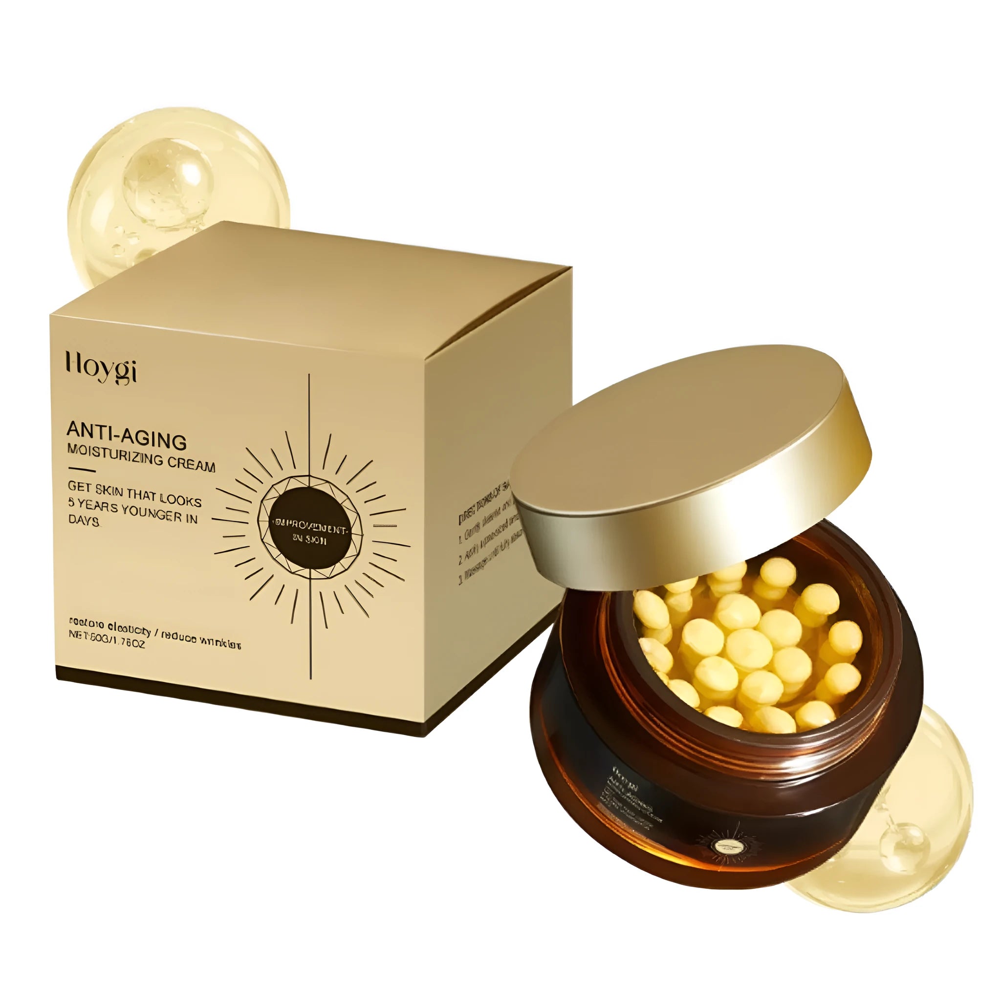 50g retinol capsule moisturising cream tub with hyaluronic acid and collagen for face