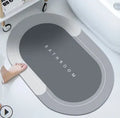 Bathroom absorbent floor mat with natural rubber backing in blue colour