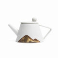 Black ceramic single teapot with underglaze colour finish in retro Japanese household style
