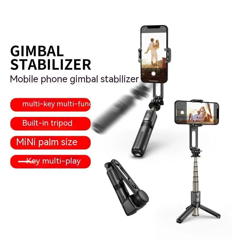 Mobile phone stabilizer hand-held tripod head single-axis ABS aluminium alloy black adjustable