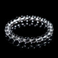 Natural Donghai white water crystal bead bracelet with geometric round beads on a wrist.