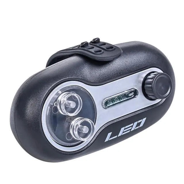 Fishing rod alarm with automatic night fishing signal induction lamp in blue or black colour options