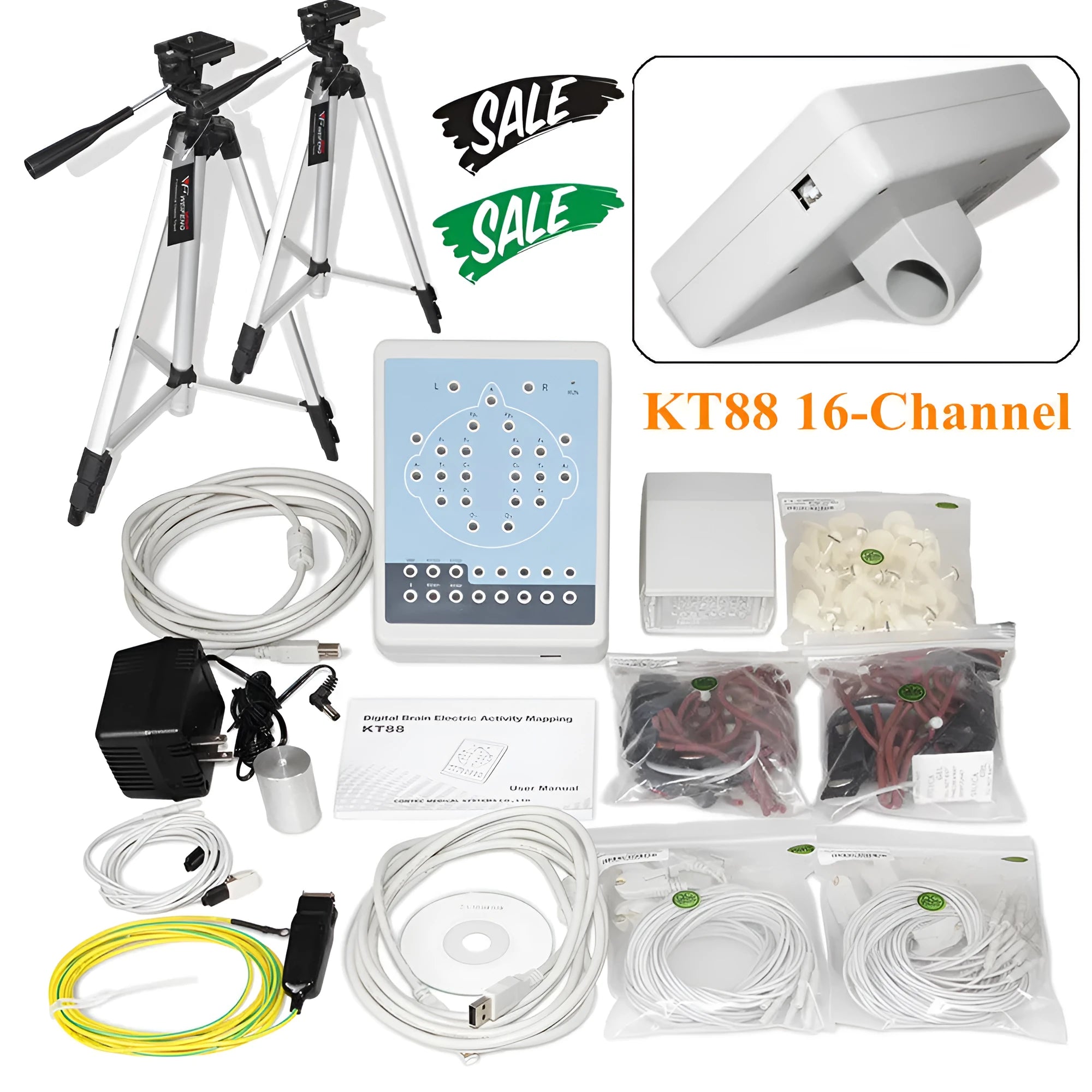 CONTEC KT88-1016 16 channel digital EEG and brain mapping system in aluminium housing.