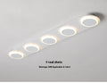 Strip ceiling lamp matte white 3 heads iron acrylic shade mounted on hallway ceiling