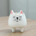 Ceramic succulent flowerpot with hand-painted cartoon animal design in pastel colours