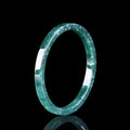 Natural cargo jade blue-green square bracelet SZ09 with certificate and gift box, ring sizes 52-65