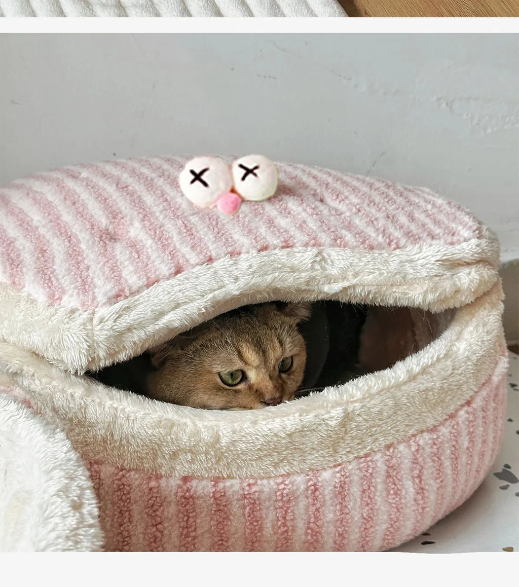 Causeway Braised Sandwich Cat Nest 45cm closed shape cat bed pink