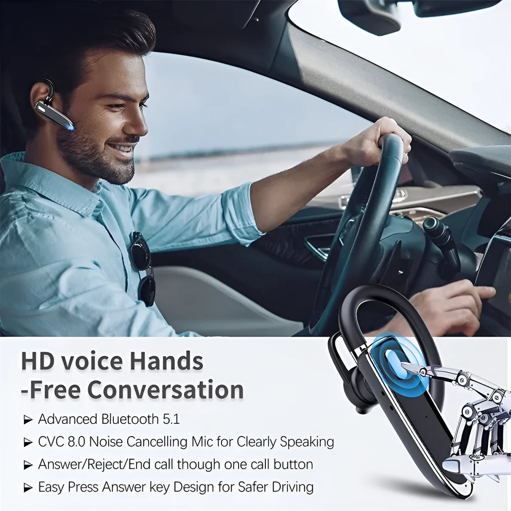 YYK5302 wireless Bluetooth headset ear-mounted with digital display noise reduction PC ABS black