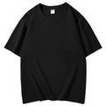 Man wearing a khaki coloured 300g cotton loose fit round neck t-shirt.