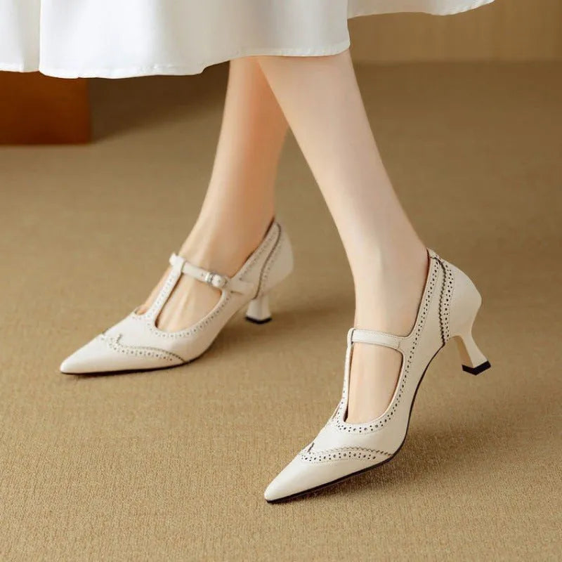 Women's black skull pattern stiletto high heel pumps with French vintage engraving style