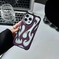 Electroplated hollow heat dissipation TPU phone case for iPhone 17 series with flame design