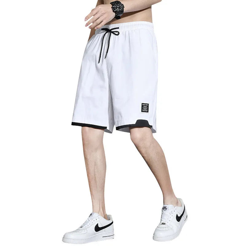 Cotton mid-waist shorts for boys in black, available in plus sizes from M to 8XL.