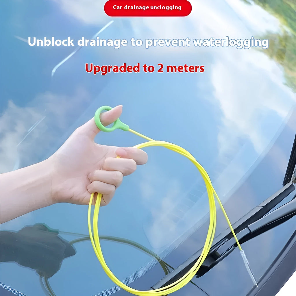 Yellow plastic car wash brush drainage facility tool for automobile skylight door drain holes 2.3 metres