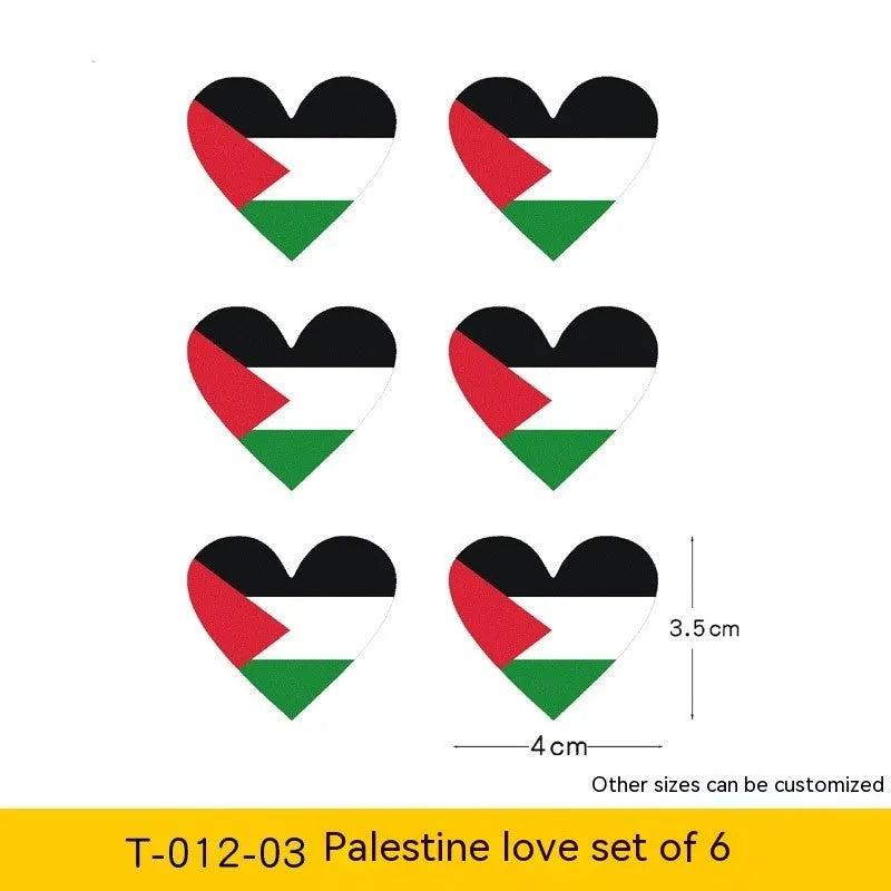 Palestinian flag car decal stickers in three design variations on PET material
