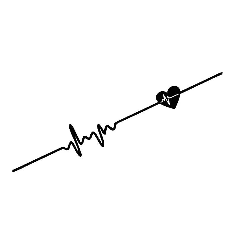 Creative ECG heartbeat design car bumper decorative sticker in colour gradient on a vehicle body