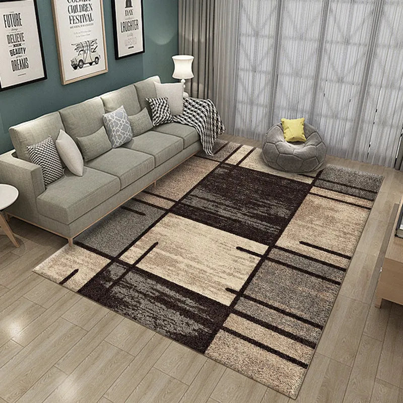 Nordic crystal velvet carpet, rectangular 120x160cm, machine washable floor mat for living room or bedroom.