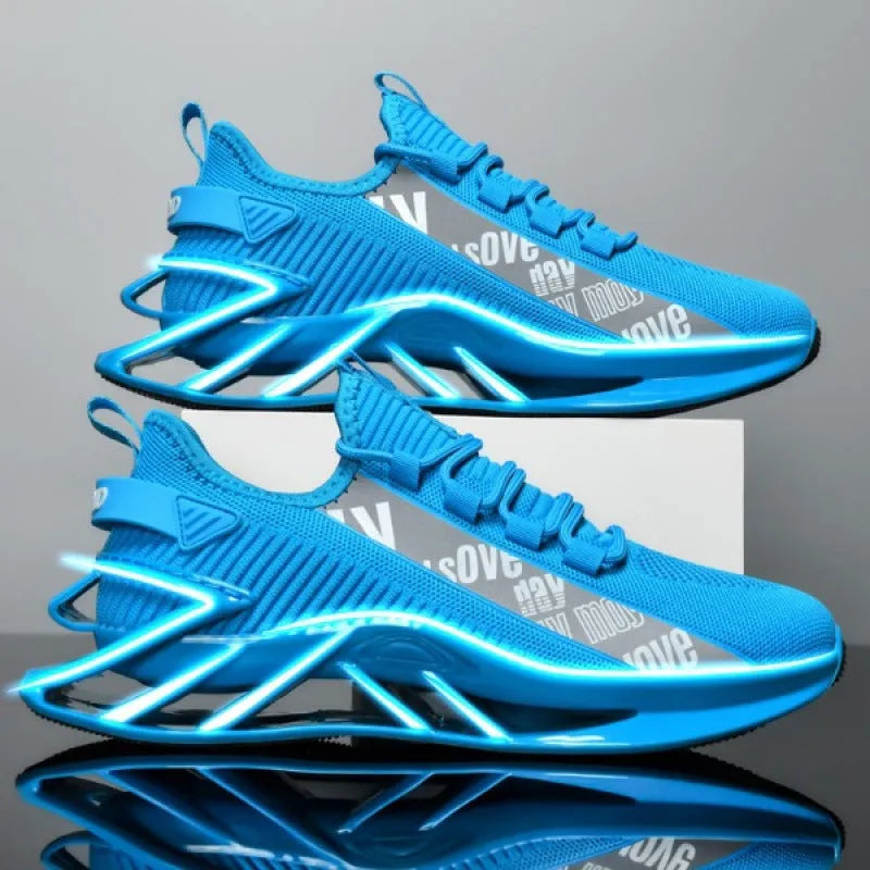Men's casual mesh shoes with embroidery detail in solid colour options