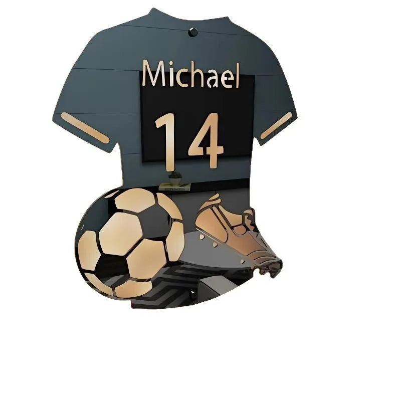 Football Jersey Luminous Mirror LED Illuminated Mirror Light Personalised 12 Colour Remote Control Acrylic Frame Night Light Small 30x35cm Large 37x42cm Extra Large 55x48cm for Bedroom Decor Gift