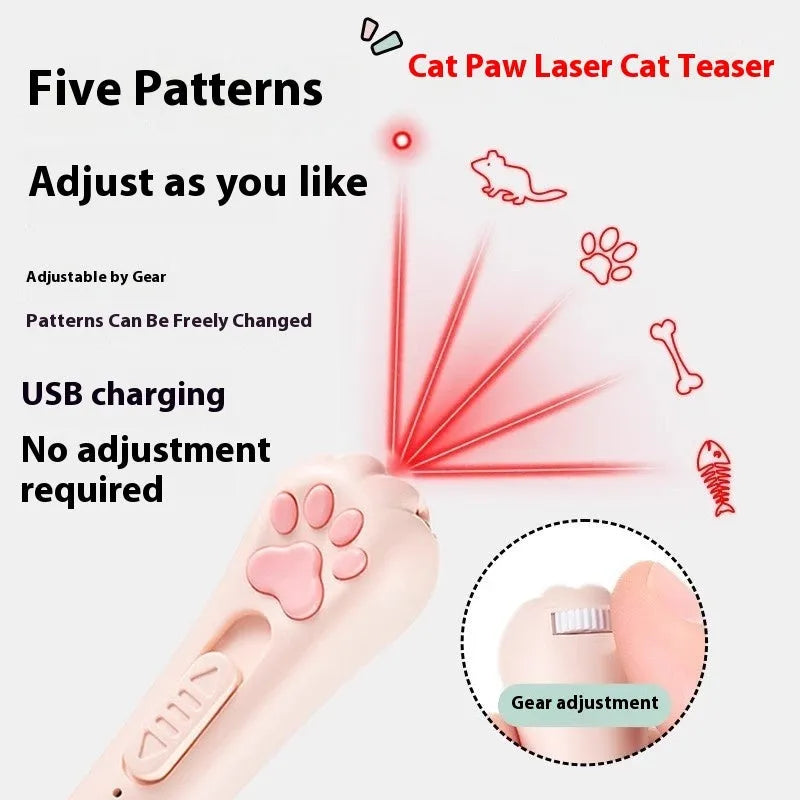 Interactive rechargeable cat teaser toy with flexible wand, shown in sky blue colour