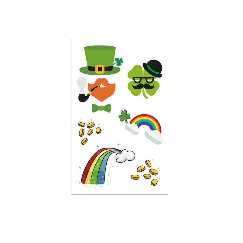 St. Patrick’s Day clover tattoo sticker 120 × 75 mm paper water transfer
