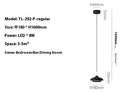 Adjustable Nordic style bedside pendant light in obsidian black finish with three colour temperature settings