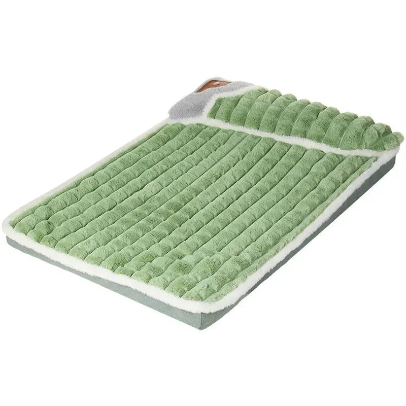 Washable dog bed mat with detachable cover in coffee colour, shown in large XXL size 100x70cm.
