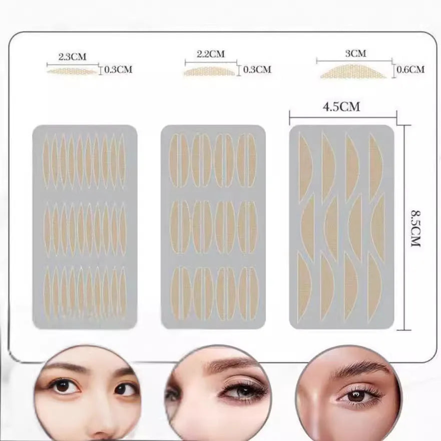 No glue eyelid stickers in non-woven fabric, showing L, M, and S sizes for household eyelid enhancement