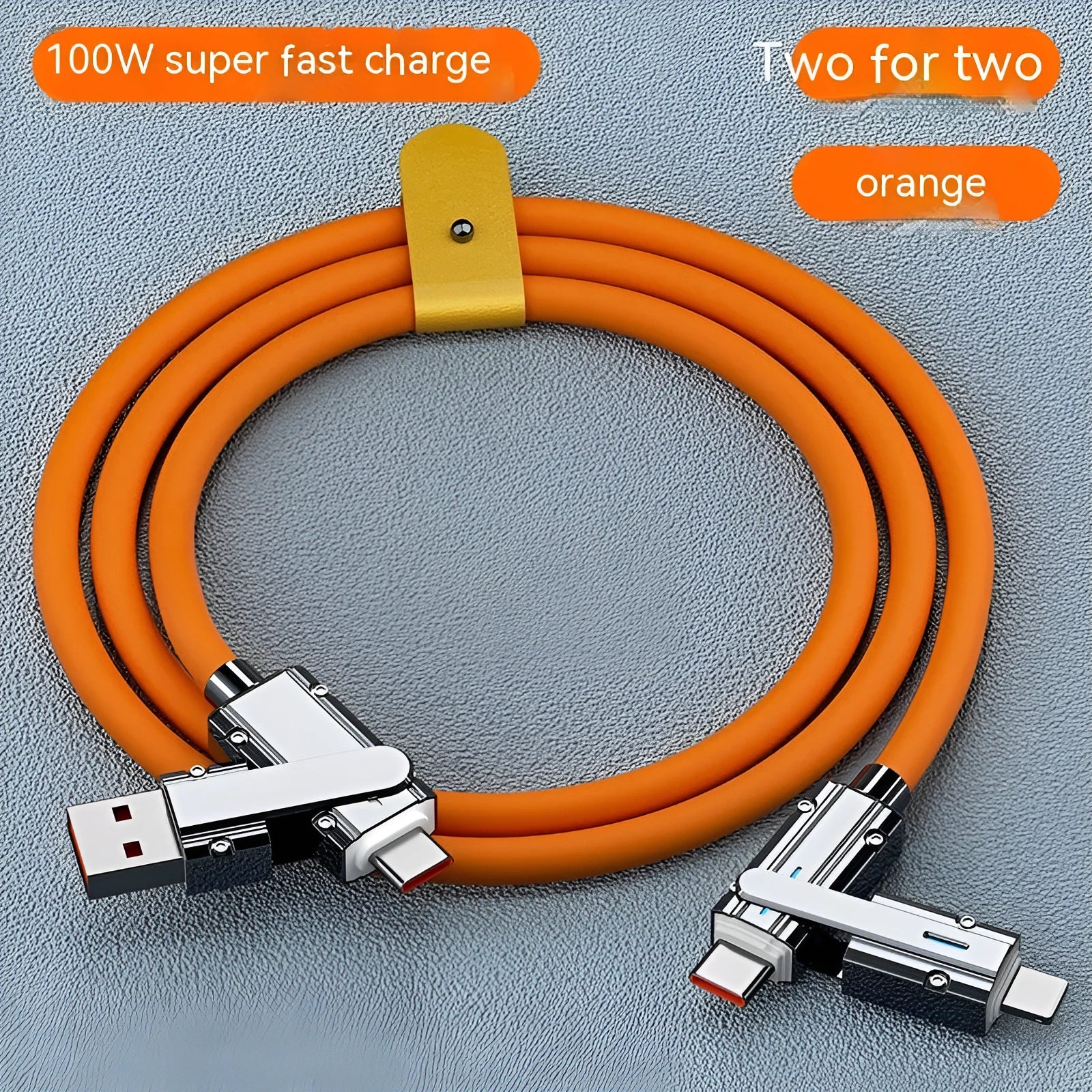 Fast charge mobile phone cable with zinc alloy connectors in multiple colour options