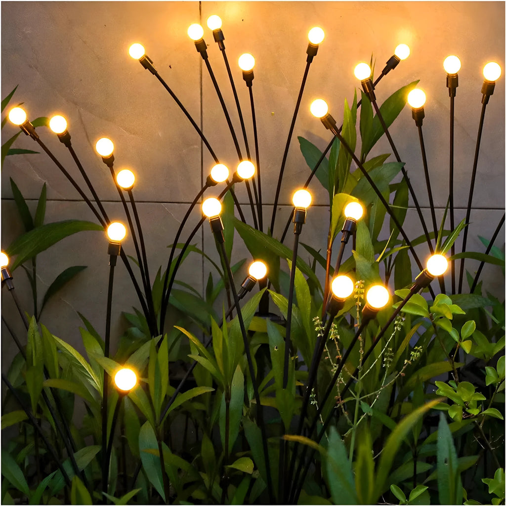LED firefly ground plug-in lamp with 1W light, 600mAh battery and ground spike